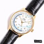Replica IWC Portuguese Yacht Club Gold Watch White Dial Black Leather